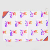 Französische Bulldogge Neon French Bulldog Golfhanddoek (Horizontaal)