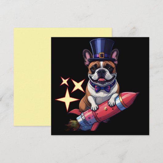 Französische Bulldogge Neujahr French Bulldog  (Voorkant / Achterkant)