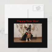 Französische Bulldogge Neujahr French Bulldog Feestdagenkaart (Voorkant / Achterkant)
