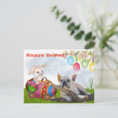 französische Bulldogge Ostern French Bulldog  Briefkaart (Staand voorkant)