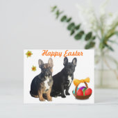 Französische Bulldogge Ostern French Bulldog Feestdagenkaart (Staand voorkant)