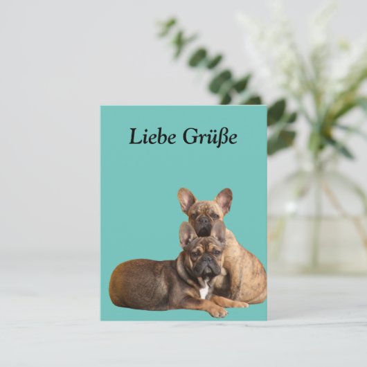 Französische Bulldogge Postkarte Kaart (Staand voorkant)