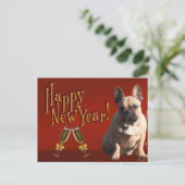 französische Bulldogge Sekt French Bulldog Briefkaart (Staand voorkant)