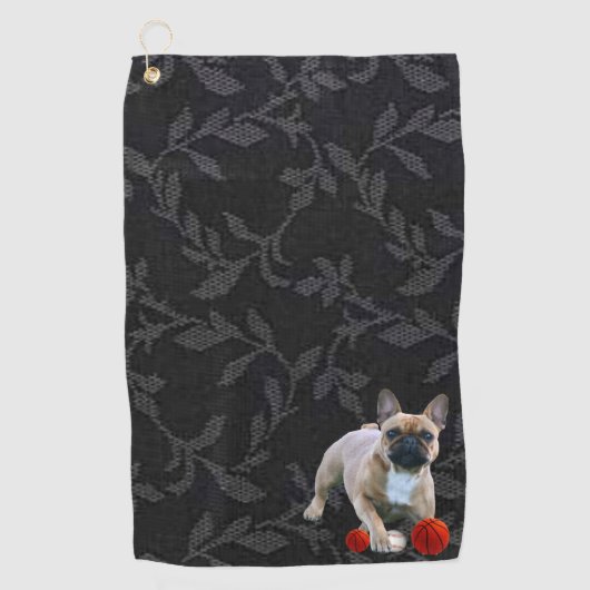 französische Bulldogge Sprung French Bulldog Golfhanddoek (Voorkant)