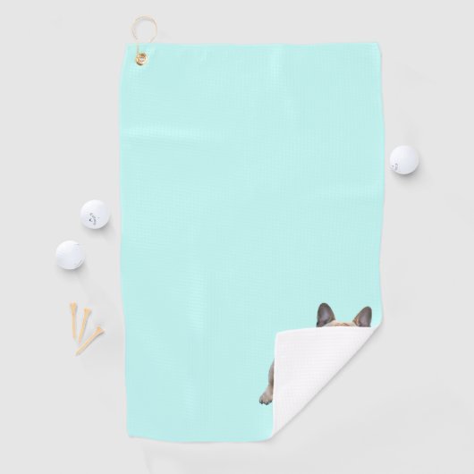 Französische Bulldogge Sprung French Bulldog  Golfhanddoek (Insitu)