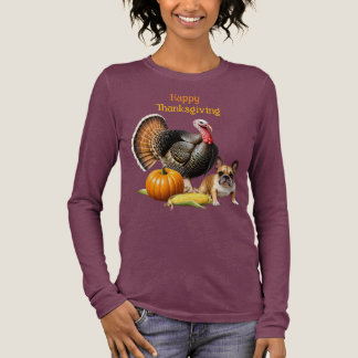 Französische Bulldogge Thanksgiving French Bulldog Tri-Blend Shirt