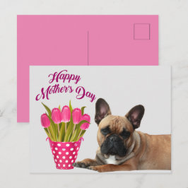 französische Bulldogge Tulpen French Bulldog Briefkaart