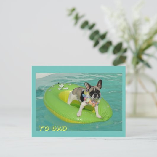 Französische Bulldogge Urlaub French Bulldog Briefkaart (Staand voorkant)