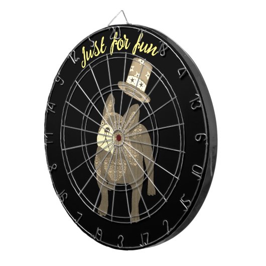 Französische Bulldogge Zylinder Neujahr Dartbord (Voorkant Rechts)