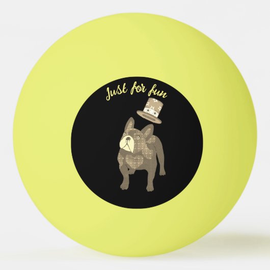 Französische Bulldogge Zylinder Neujahr Pingpongballen (Voorkant)