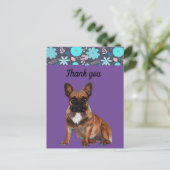 französische Bulldoggen Dankeschön French Bulldog Briefkaart (Staand voorkant)