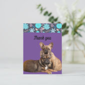 französische Bulldoggen Dankeschön French Bulldog Briefkaart (Staand voorkant)