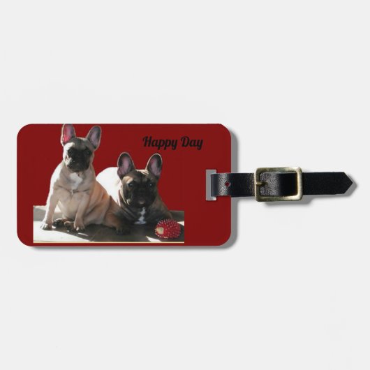 Französische Bulldoggen Freunde Bagagelabel (Voorkant horizontaal)