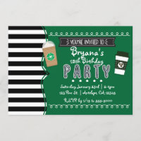 Frap Café Anniversaire Fête Ado Invitations
