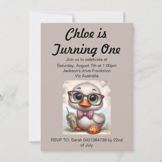 Frappe eendje in crocs kaart (Voorkant)