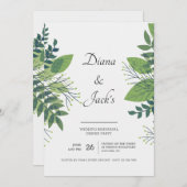 Frappe Foliage Répétition Dîner Fête Invitation (Devant / Derrière)