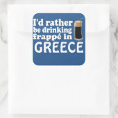 Frappé in Griekenland Vierkante Sticker (Tas)