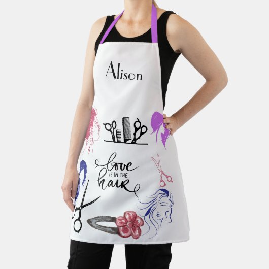 Frapper le tablier du coiffeur. Modifiable (Insitu)