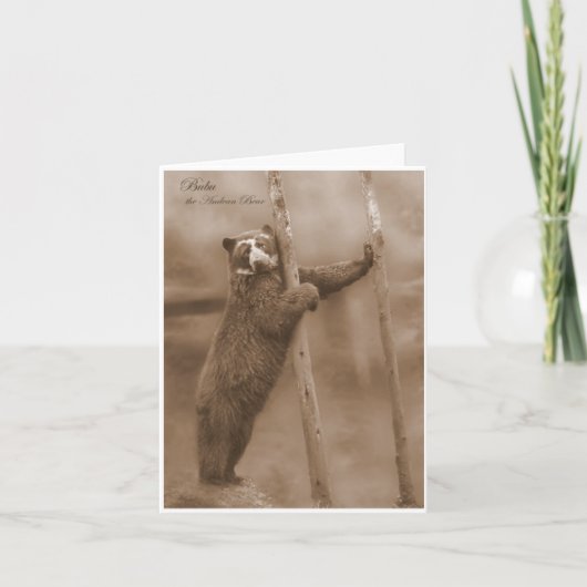 Frapper un Pose - Bubu, carte pour notes sépia (Devant)