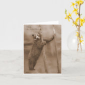 Frapper un Pose - Bubu, carte pour notes sépia (Fleur jaune)
