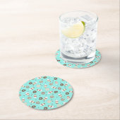 Frappuccino Coffee Sprinked Donut Patroon Ronde Kartonnen Onderzetter (Insitu)