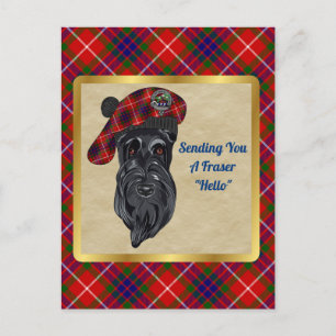 Fraser Clan Badge & Tartan Briefkaart