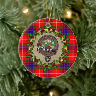 Fraser Clan Badge & Tartan Persoonlijke mas Keramisch Ornament
