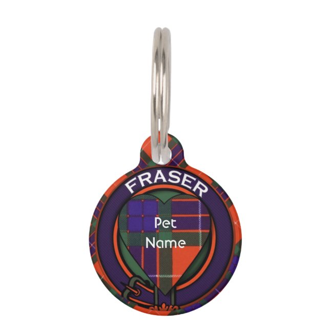 Fraser clan Pset Scottish tartan Huisdierpenning (Voorkant)