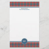 Fraser de Lovat Ancien Tartan Monogramme Papeterie (Devant)