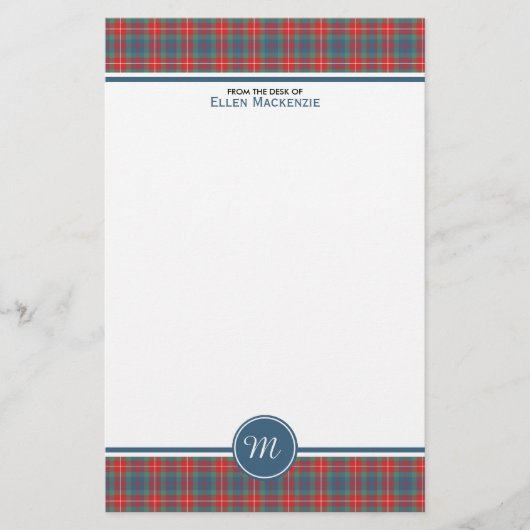 Fraser de Lovat Ancien Tartan Monogramme Papeterie (Devant)