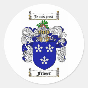 FRASER FAMILY CREST - FRASER WAPEN RONDE STICKER