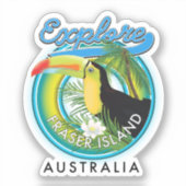 Fraser Island Australia Exploration logo Sticker (Voorkant)