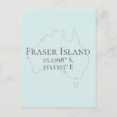 Fraser Island Australia Latitude & Longitude Briefkaart (Voorkant)