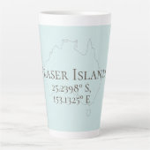 Fraser Island Australia Latitude & Longitude Latte Mok (Voorkant)