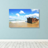 Fraser Island Shipwreck, Australië - Canvas Afdruk (Insitu (Houten vloer))