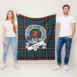 Fraser Jacht Oude Clan Badge Tartan Schotlandse ru Fleece Deken