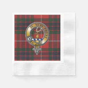 Fraser Lovat Tartan & Badge Servet