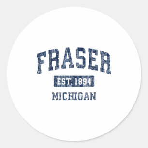 Fraser Michigan Mi Vintage Sporten Gevestigde Desi Ronde Sticker