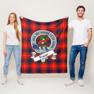 Fraser Modern Clan badge Tartan Pset Fleece Deken