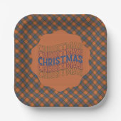  Fraser Red  Scottish Clan Tartan Christmas  Papieren Bordje (Voorkant)