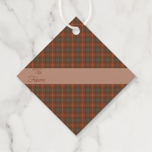 Fraser Red Weathered Original Scottish Tartan Bedankjes Labels (Achterkant)