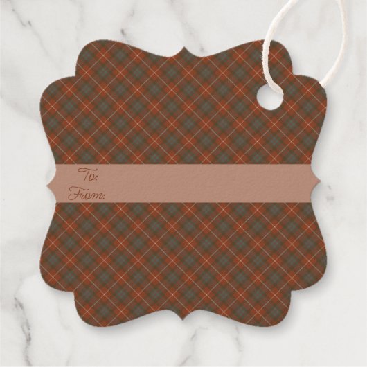 Fraser Red Weathered Original Scottish Tartan Bedankjes Labels (Achterkant)