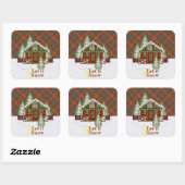 Fraser Red Weathered Original Scottish Tartan Vierkante Sticker (Vel)