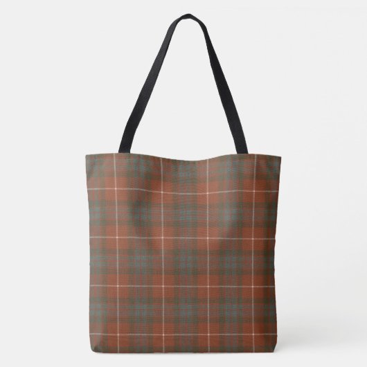 Fraser Red Weathered Scottish Tartan Canvas tas (Achterkant)