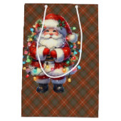 Fraser Red Weathered Scottish Tartan Christmas  Medium Cadeauzakje (Achterkant)