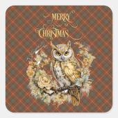 Fraser Red Weathered Scottish Tartan Christmas Vierkante Sticker (Voorkant)
