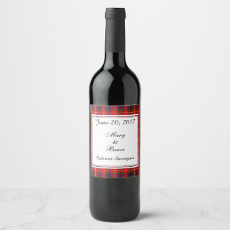 Fraser Scottish Wedding Wine Label Wijn Etiket