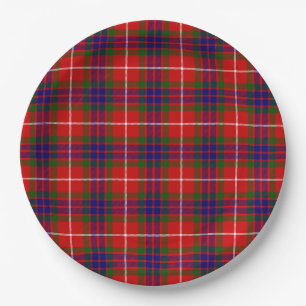 Fraser tartan red green blue paars plaid papieren bordje