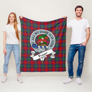 Fraser van Altyre Clan Badge Tartan Fleece Deken