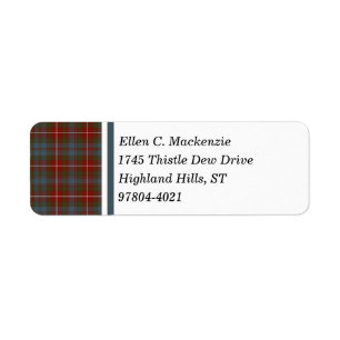 Fraser van Lovat Dark Red Weathered Scottish Tarta Etiket